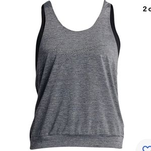 Nike Women Training Tank Top 804652-010 Black Grey Size M